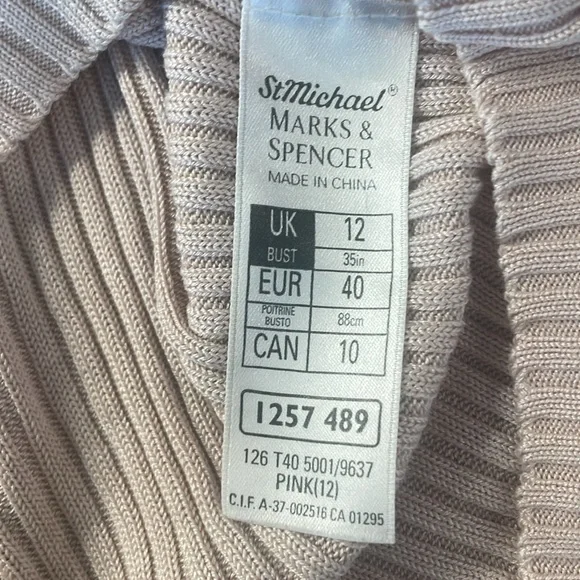 St Michael Marks & Spencer 100% silk turtleneck sweater top